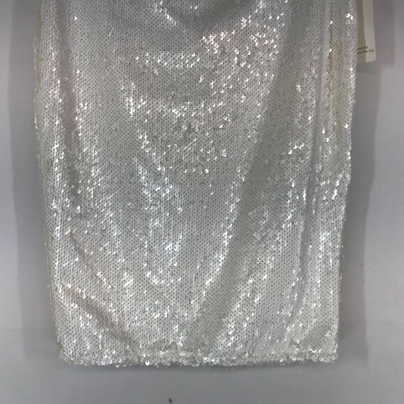 TOBI - WOMEN'S SMALL - WHITE SEQUINED HOLIDAY PARTY PENCIL SKIRT - Picture 3 of 6